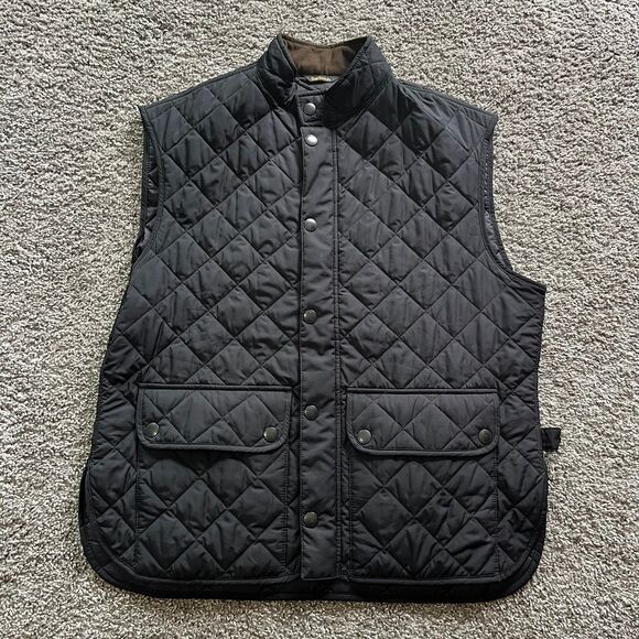Barbour Lowerdale Gilet Full Zip Puffer Vest Jacket Navy Blue Mens Size 2XL - Picture 1 of 9